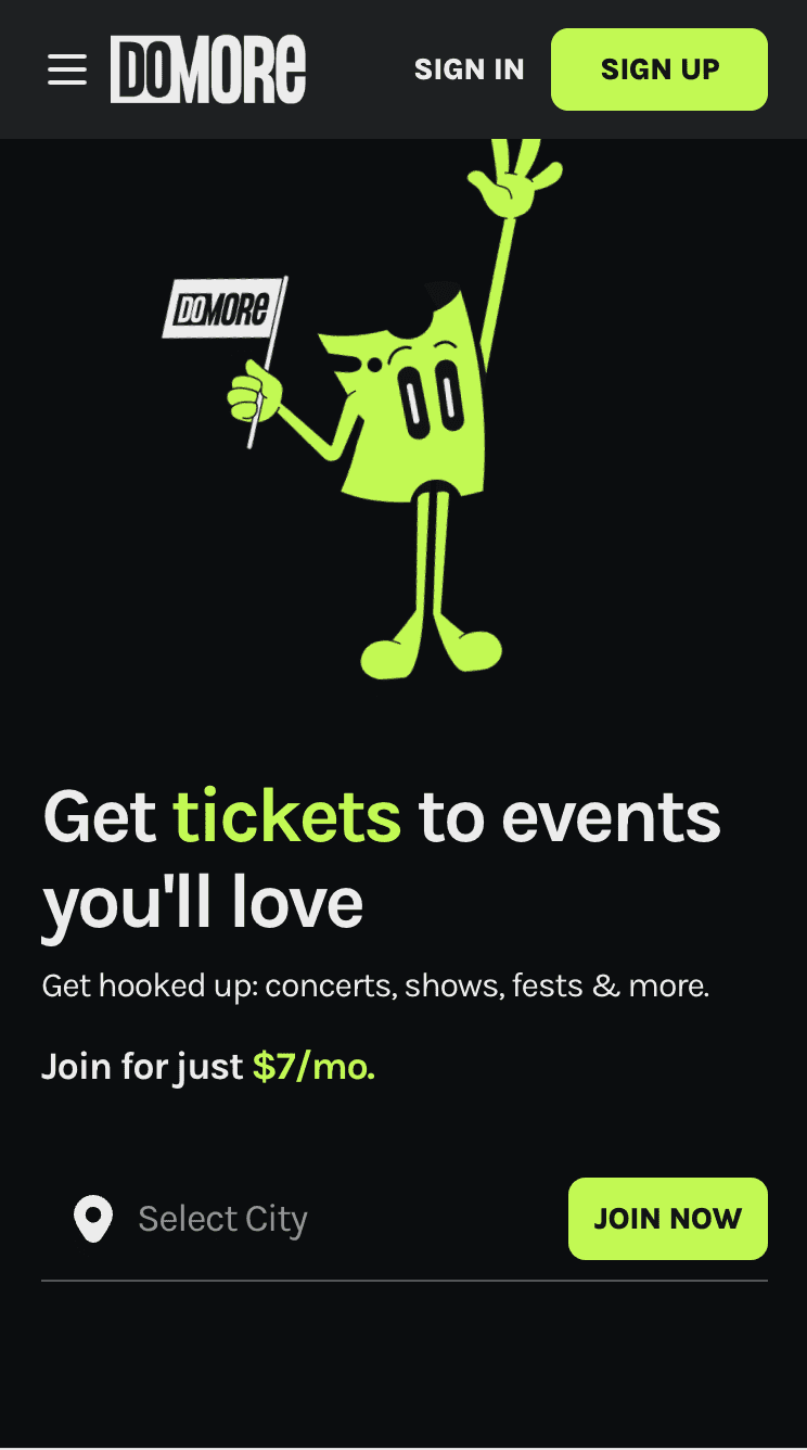 DoMore mobile view