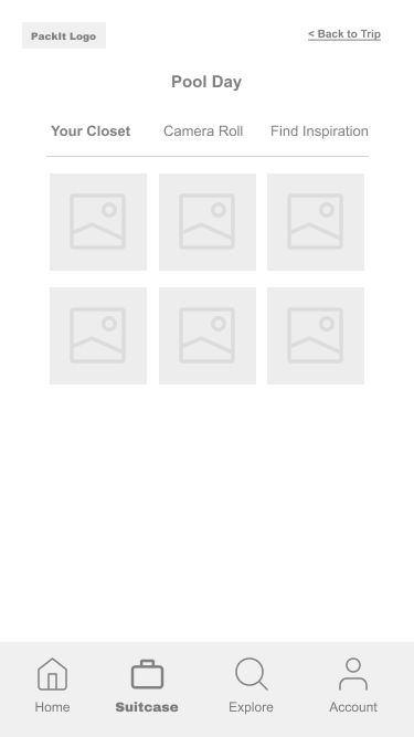 Here the user can upload new outfits from their closet