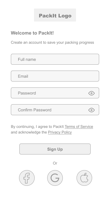 Step 5: Collect name and email to create account with previous steps creating motivation for the user to sign up.